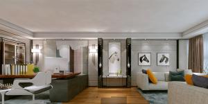 萬(wàn)科大廈欣悅化妝品公司，白與黃的搭配，簡(jiǎn)約、大氣！